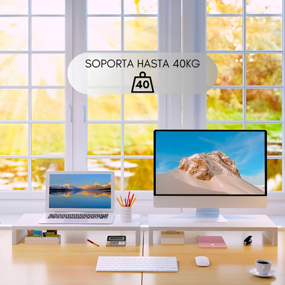 Elevador De Monitor Armable Madera Escritorio Oficina Organizador De Escritorio Armable 5