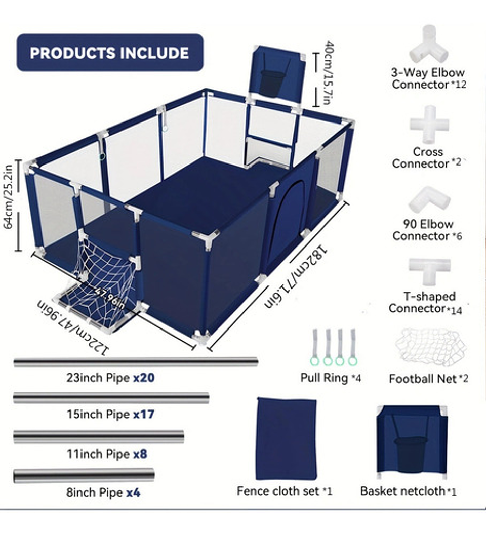 Corral Seguridad Bebes Con Aro De Basket 190cm 5