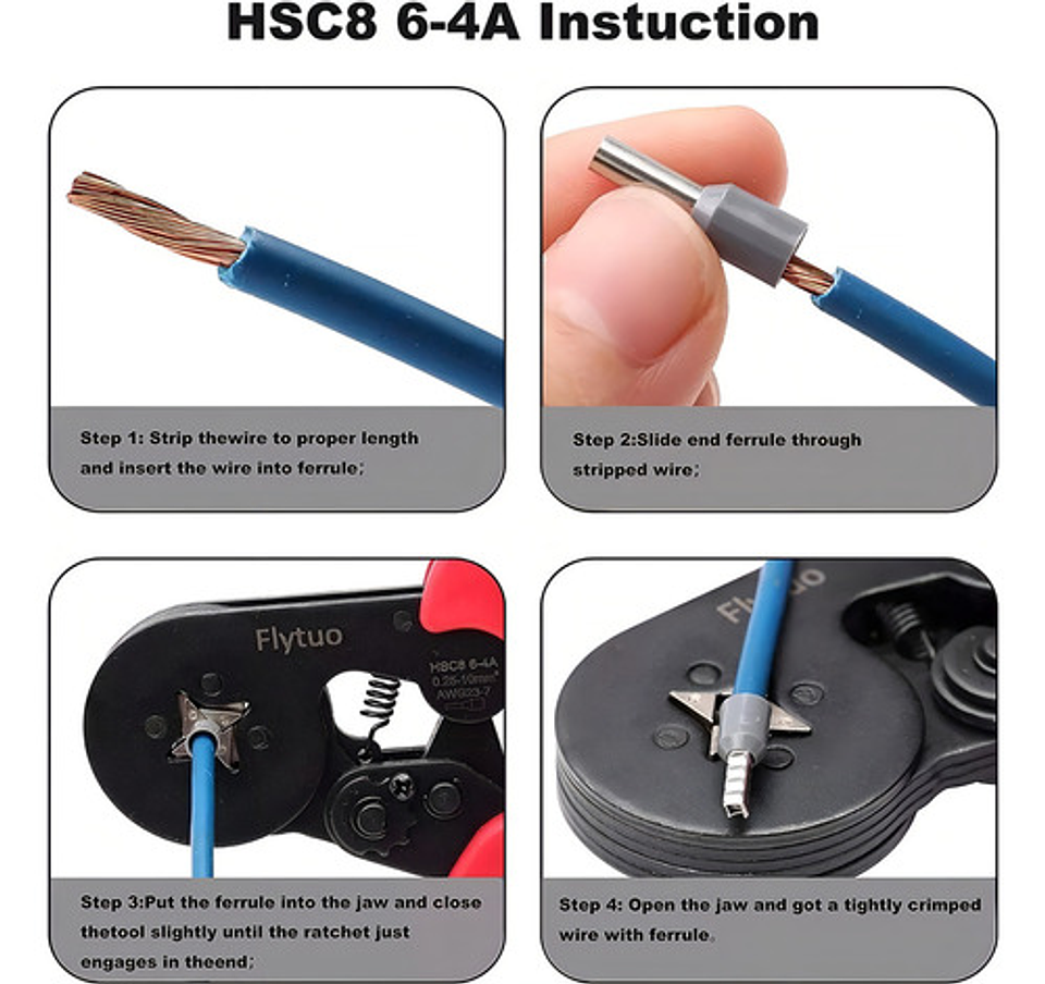 Set Alicate Crimpador + 1200 Terminales Alicates Crimpadora 8