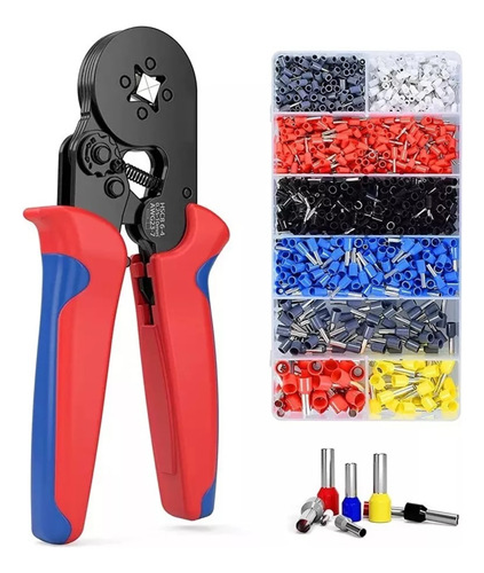 Set Alicate Crimpador + 1200 Terminales Alicates Crimpadora 1
