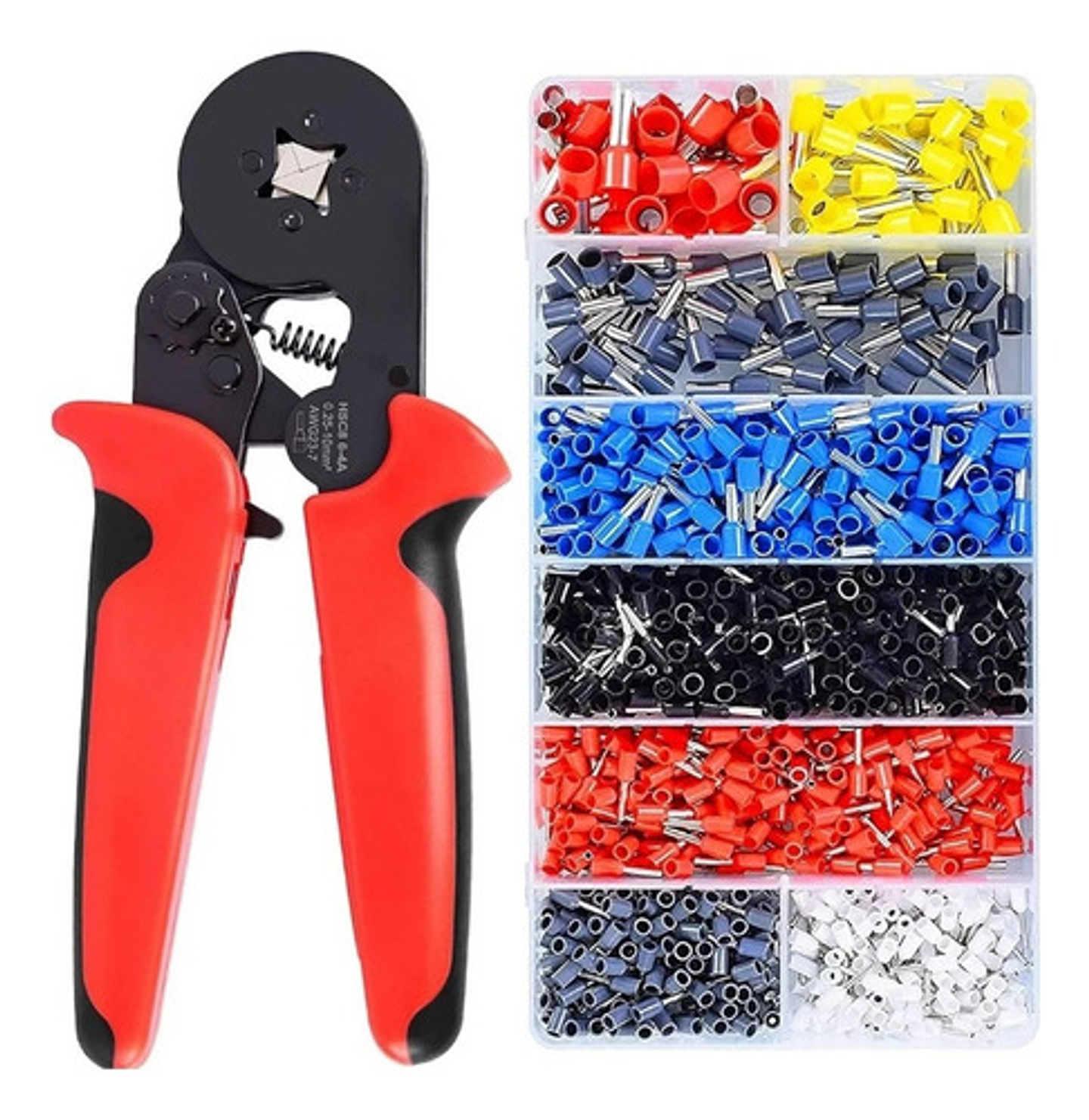 Set Alicate Crimpador + 1200 Terminales Alicates Crimpadora 6
