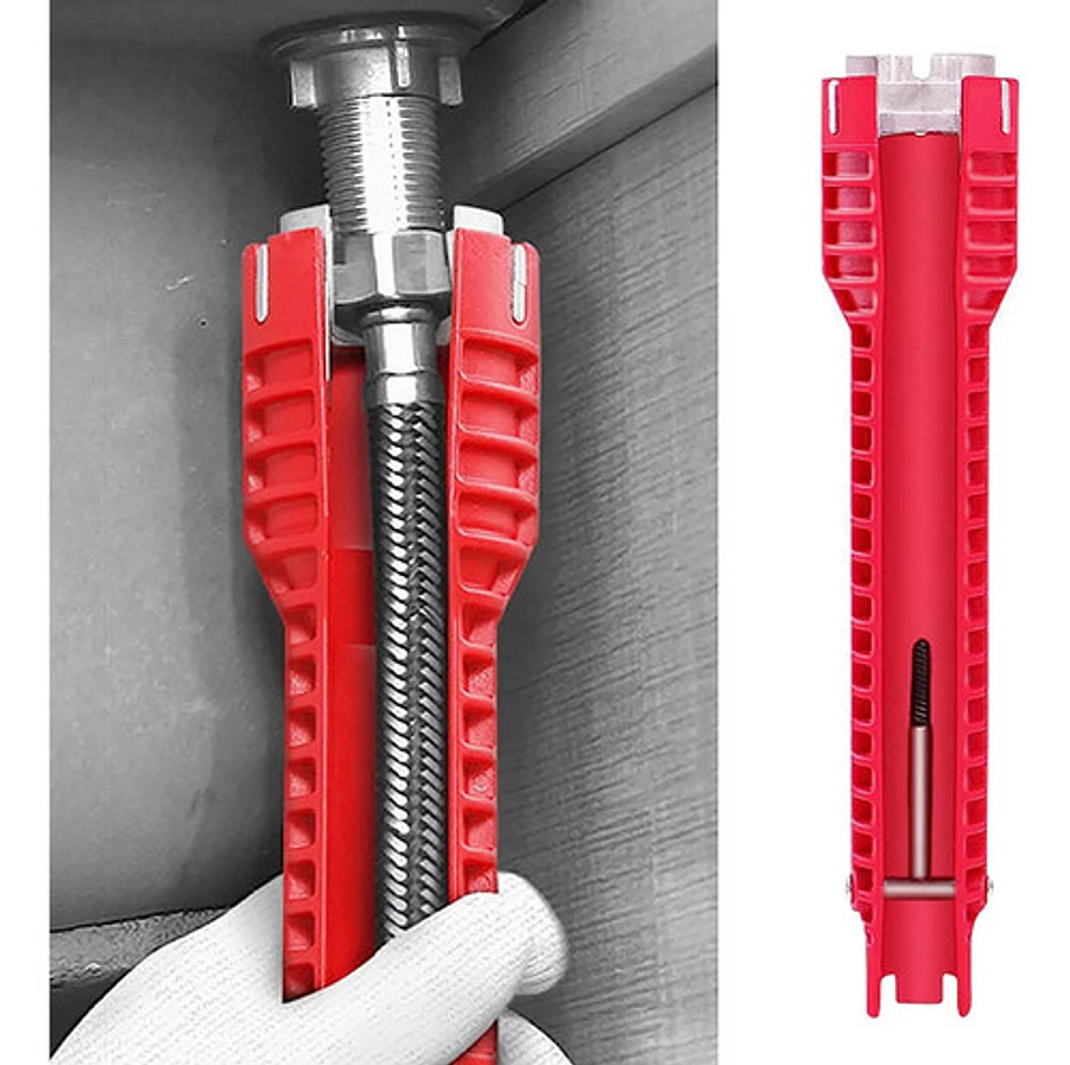 Llave Inglesa Llave Gasfiter Llave Dado Hexagonal Francesa Color Roja Rojo 3