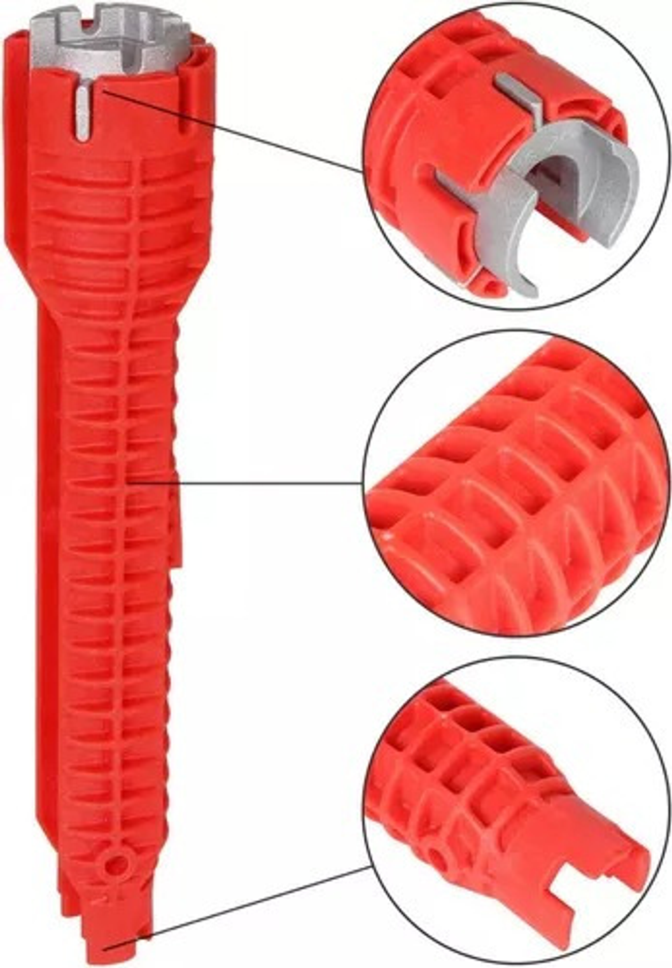 Llave Inglesa Llave Gasfiter Llave Dado Hexagonal Francesa Color Roja Rojo 4
