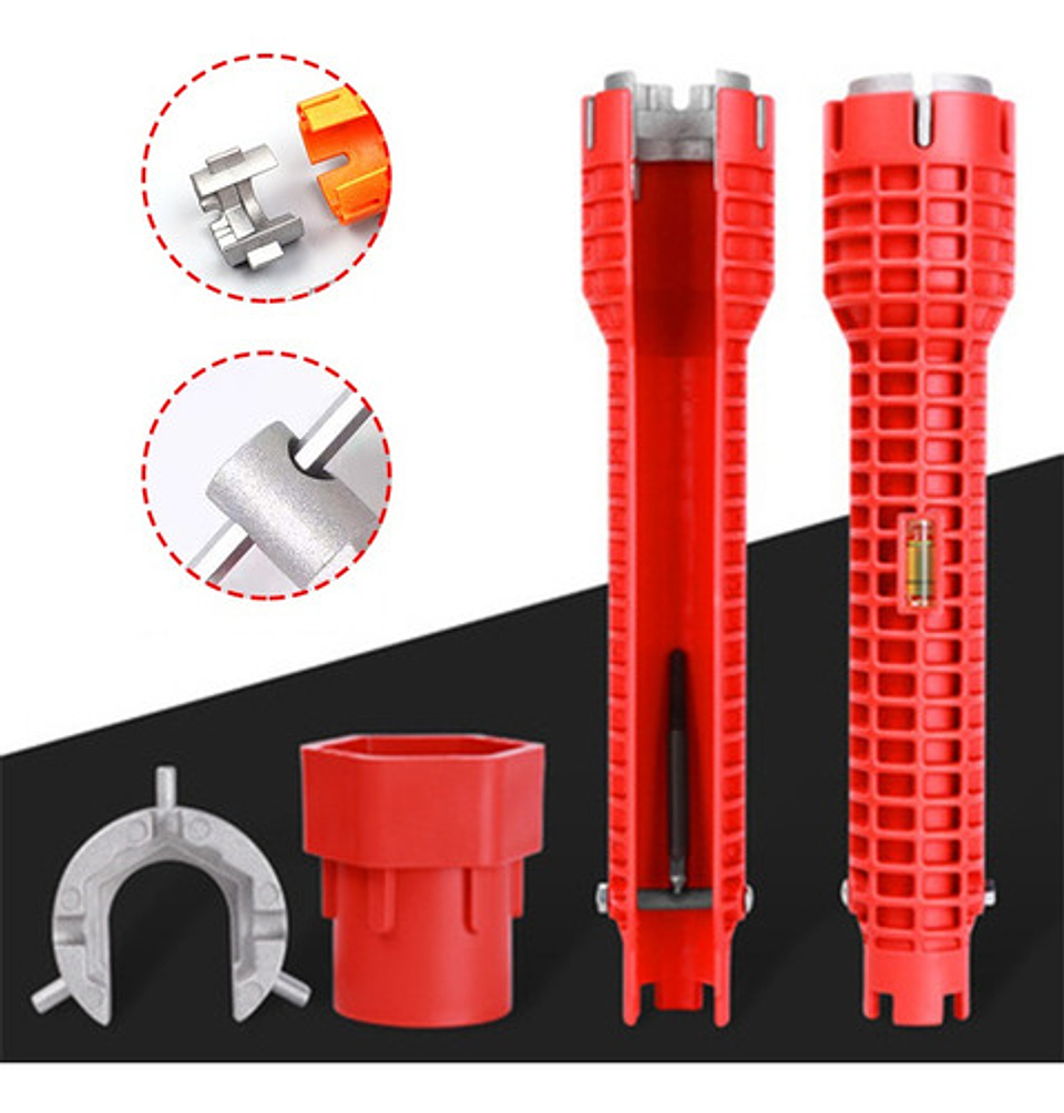 Llave Inglesa Llave Gasfiter Llave Dado Hexagonal Francesa Color Roja Rojo 7