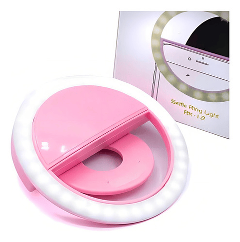 Anillo Aro Luz 24 Led 3 Tonos Selfie Celular Teléfono Usb Color Rosado