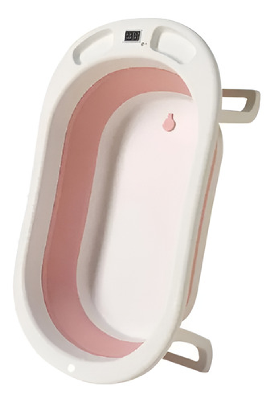 Tina De Bebe Bañera Plegable Con Termometro + Cojin Importad Color Rosa Vhex Liso 2