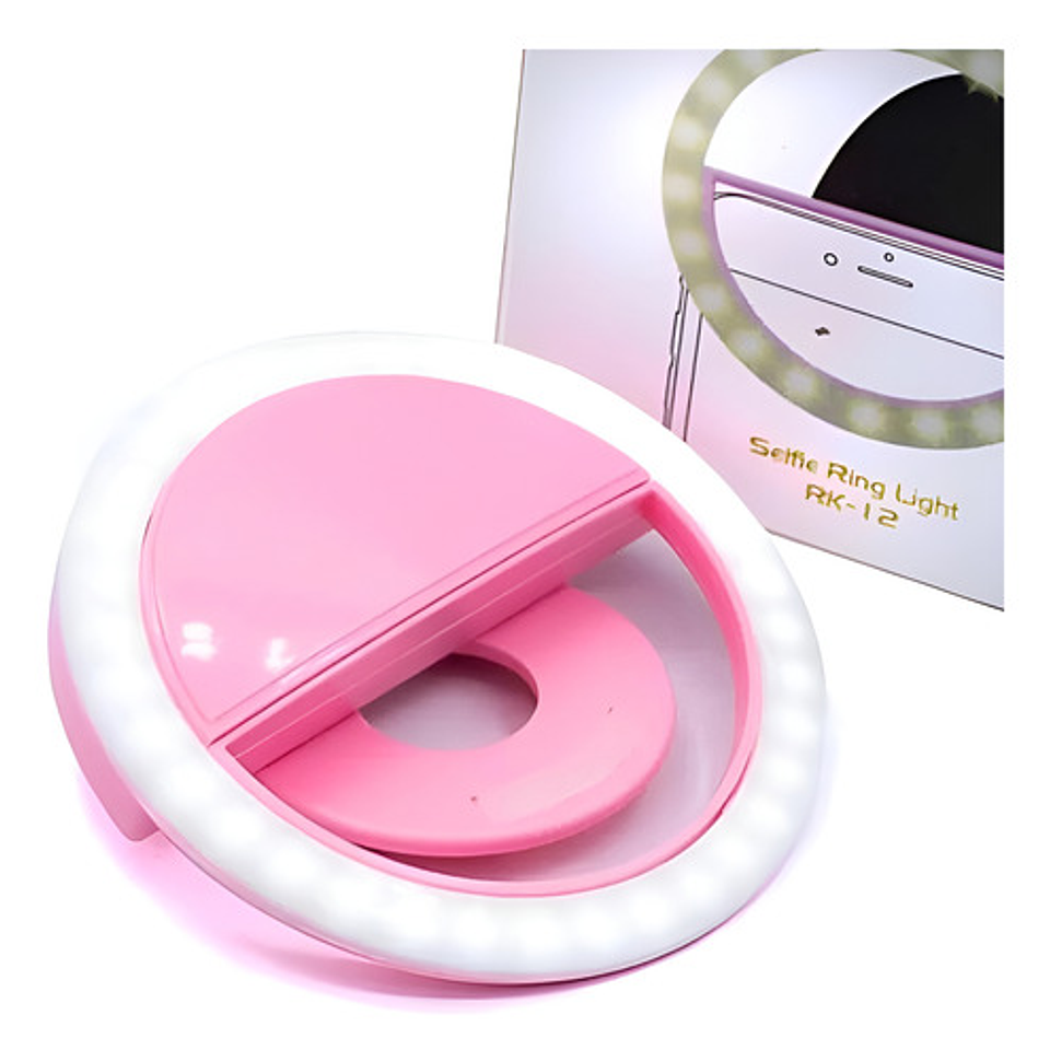 Anillo Aro Luz 24 Led 3 Tonos Selfie Celular Teléfono Usb Color Rosado 1