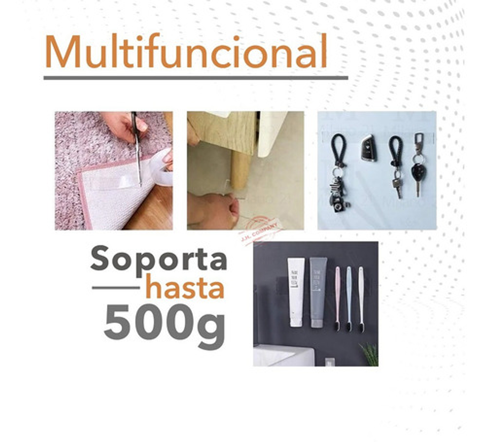 Cinta Doble Faz Nano Gel Reutilizable 3m Transparente J.h. Company 4