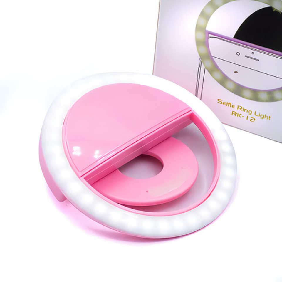 Anillo Aro Luz Led 3 Tonos Selfie Celular Teléfono Usb Rosa Vhex 1