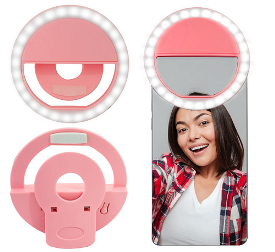 Anillo Aro Luz Led 3 Tonos Selfie Celular Teléfono Usb Rosa Vhex 2