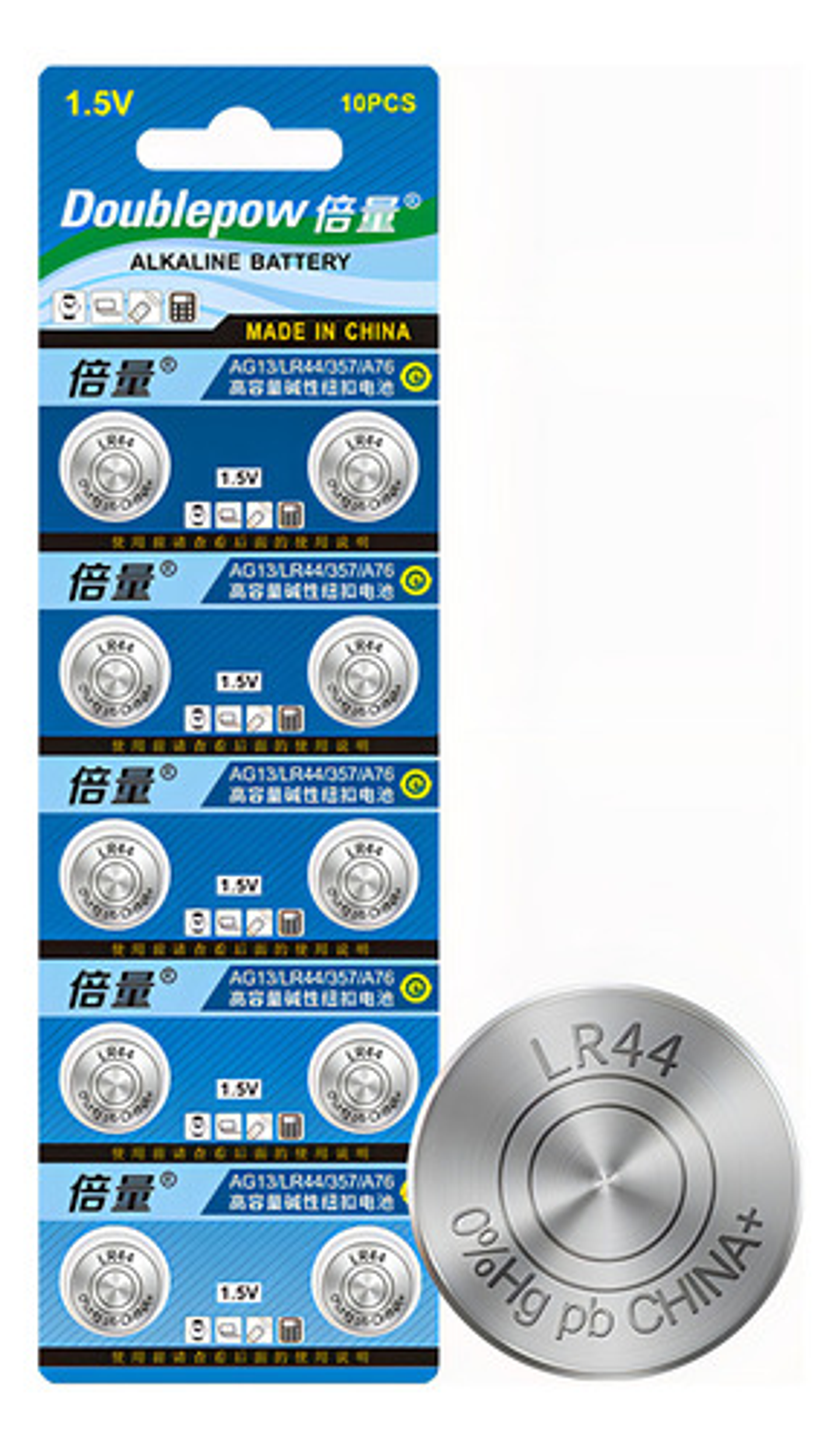 10 Pilas Baterías Reloj Ag13 Lr44/a76/357a/sr44 Vhex 3