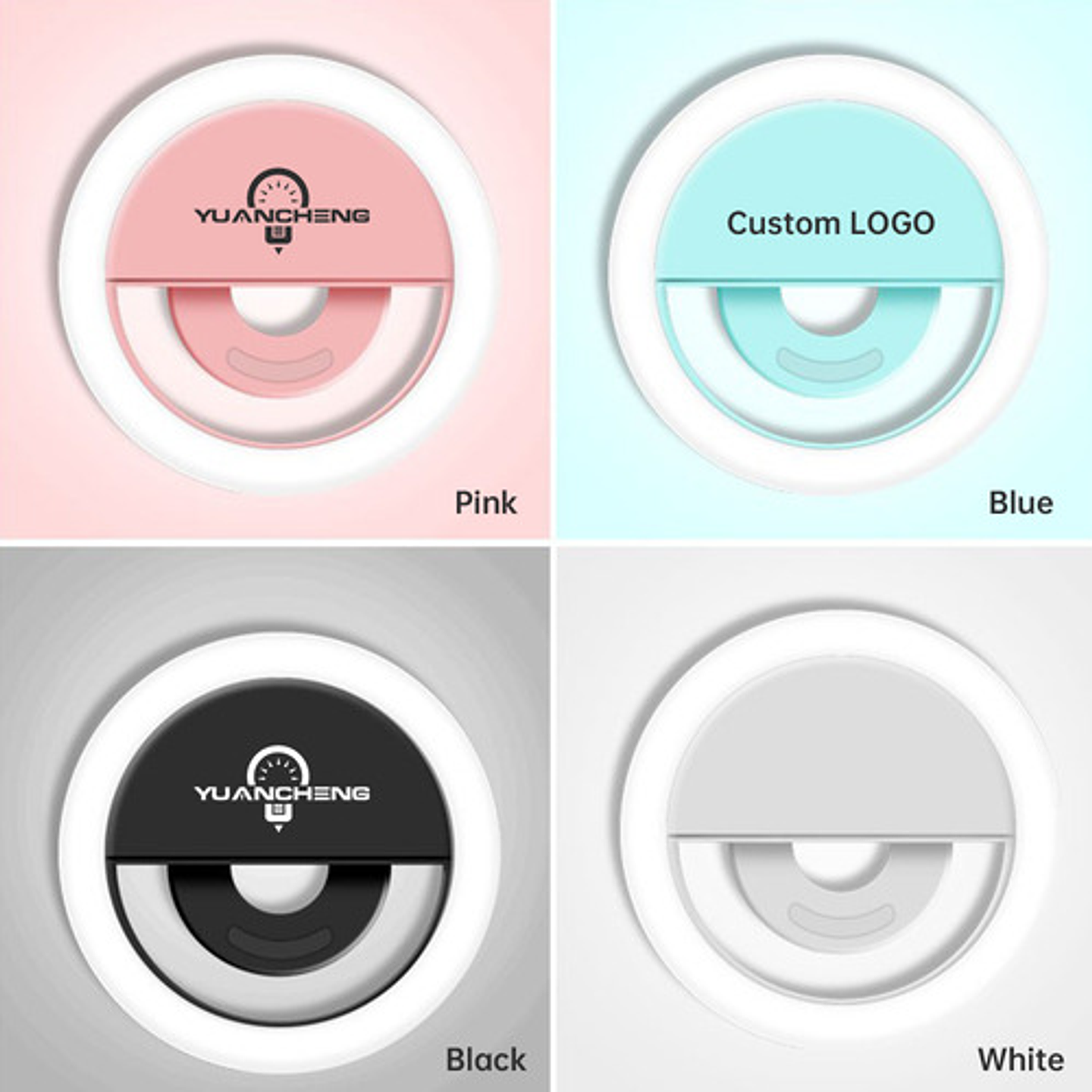 Anillo Aro Luz Led 3 Tonos Selfie Celular Teléfono Usb Negro Vhex 1