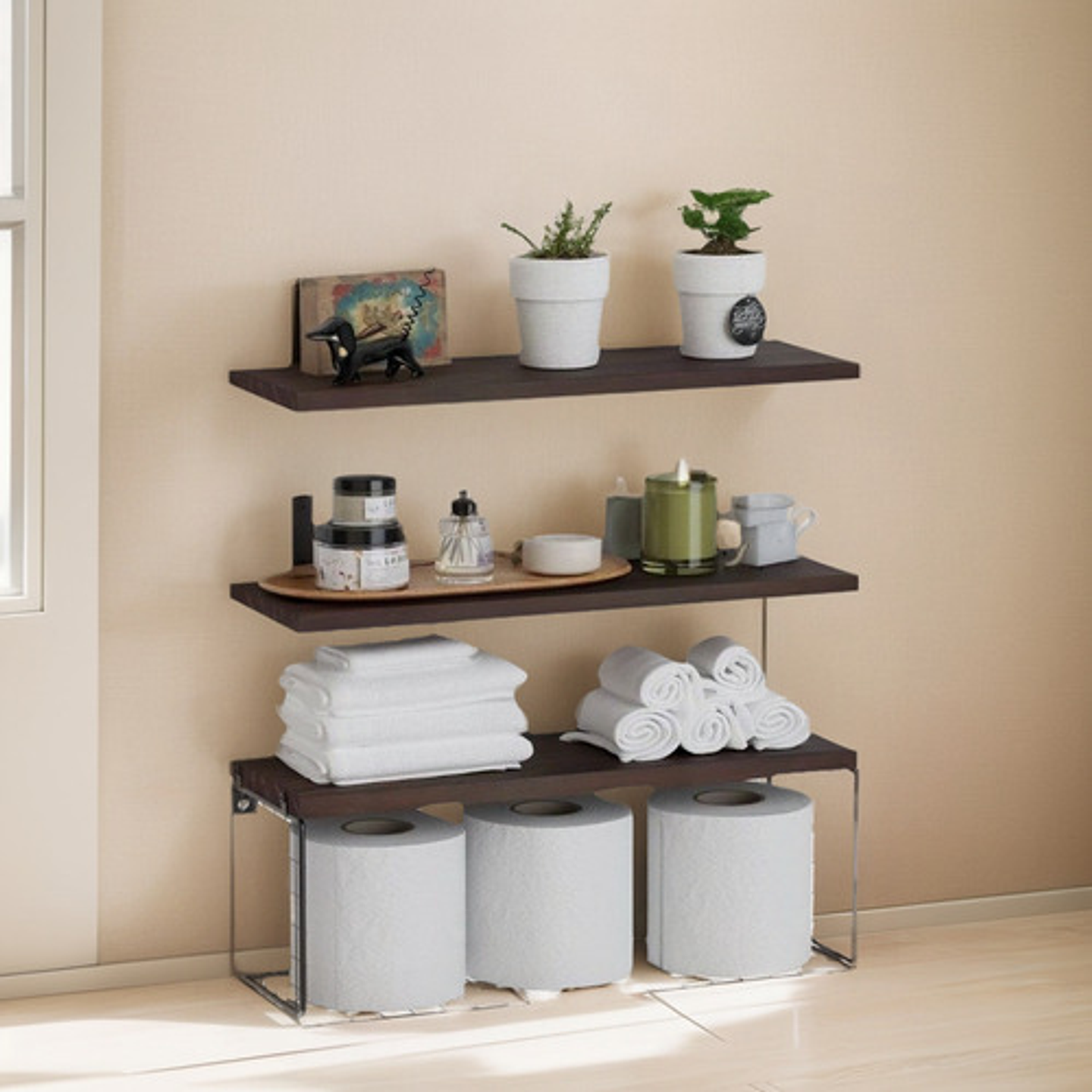 Repisas Flotantes Pared Juego 3 Estantes Flotantes De Baño 1