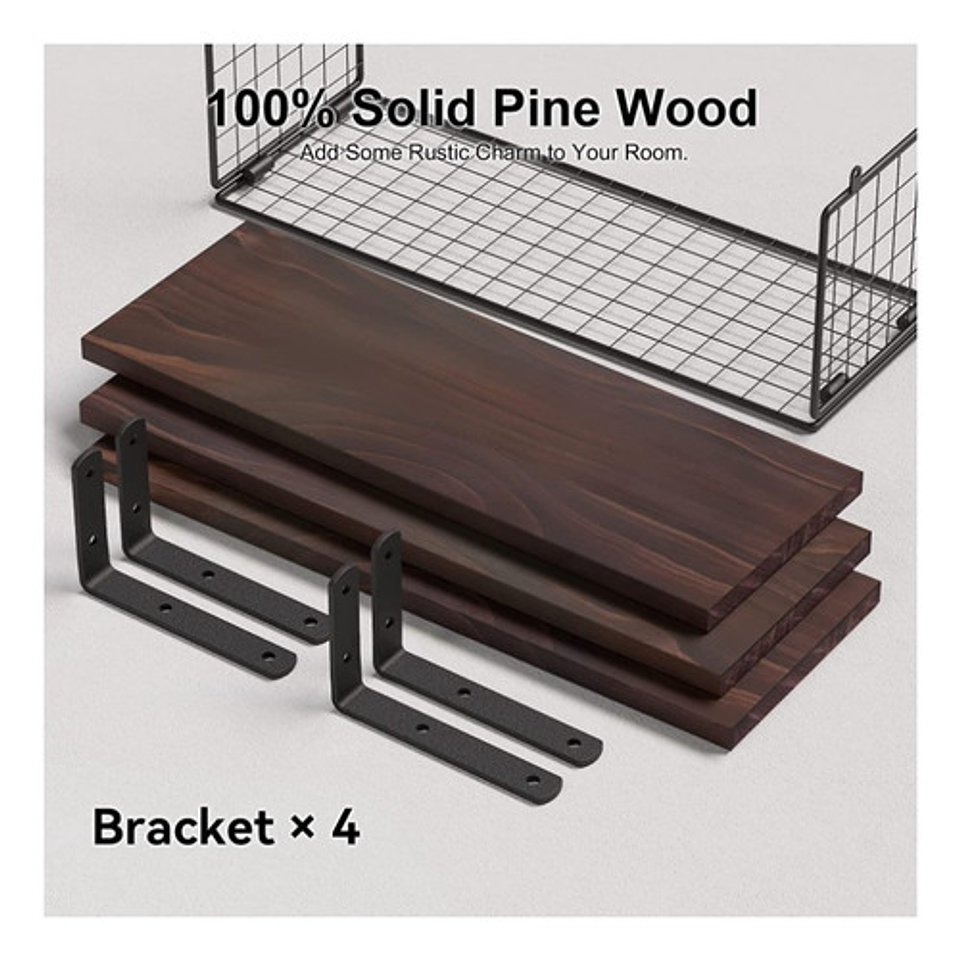 Repisas Flotantes Pared Juego 3 Estantes Flotantes De Baño 4