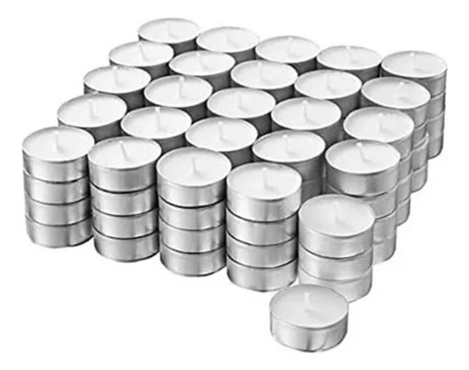 Pack 50 Velas Tea Light Blancas Velas Flotantes Vhex Blanco Liso 2