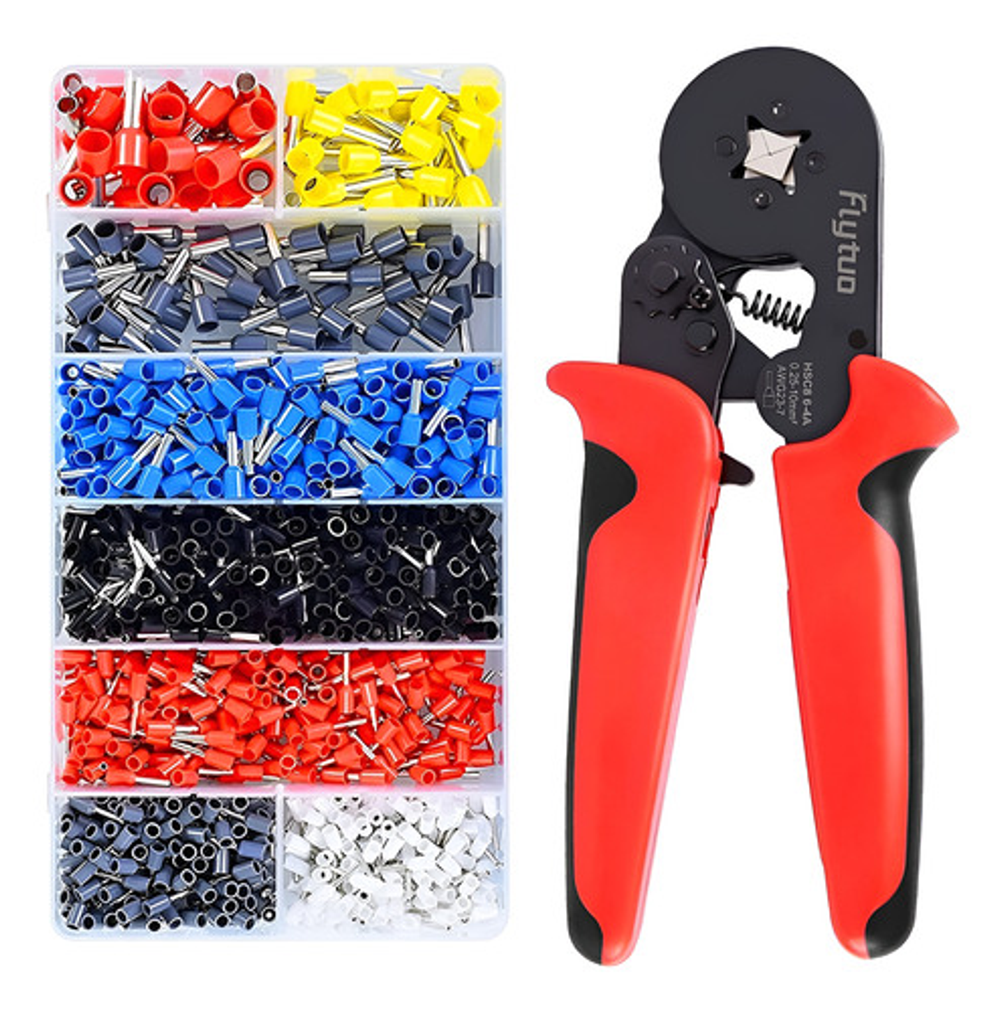 Alicate Crimpeadora Prensa Trinquete + 1200 Terminales 1