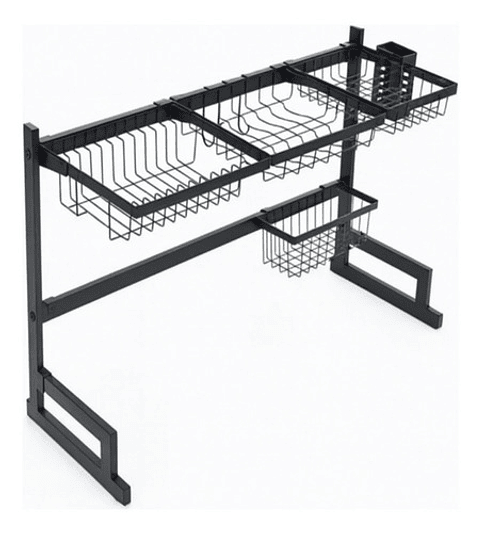 Rack Escurridor Para Platos Seca Vasos 31.5cm X 85cm X 52cm 1 Unidad Negro