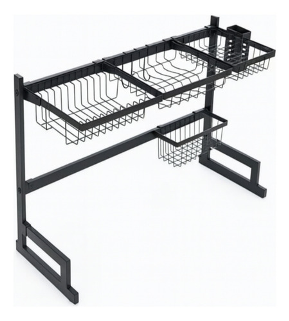 Rack Escurridor Para Platos Seca Vasos 31.5cm X 85cm X 52cm 1 Unidad Negro 1