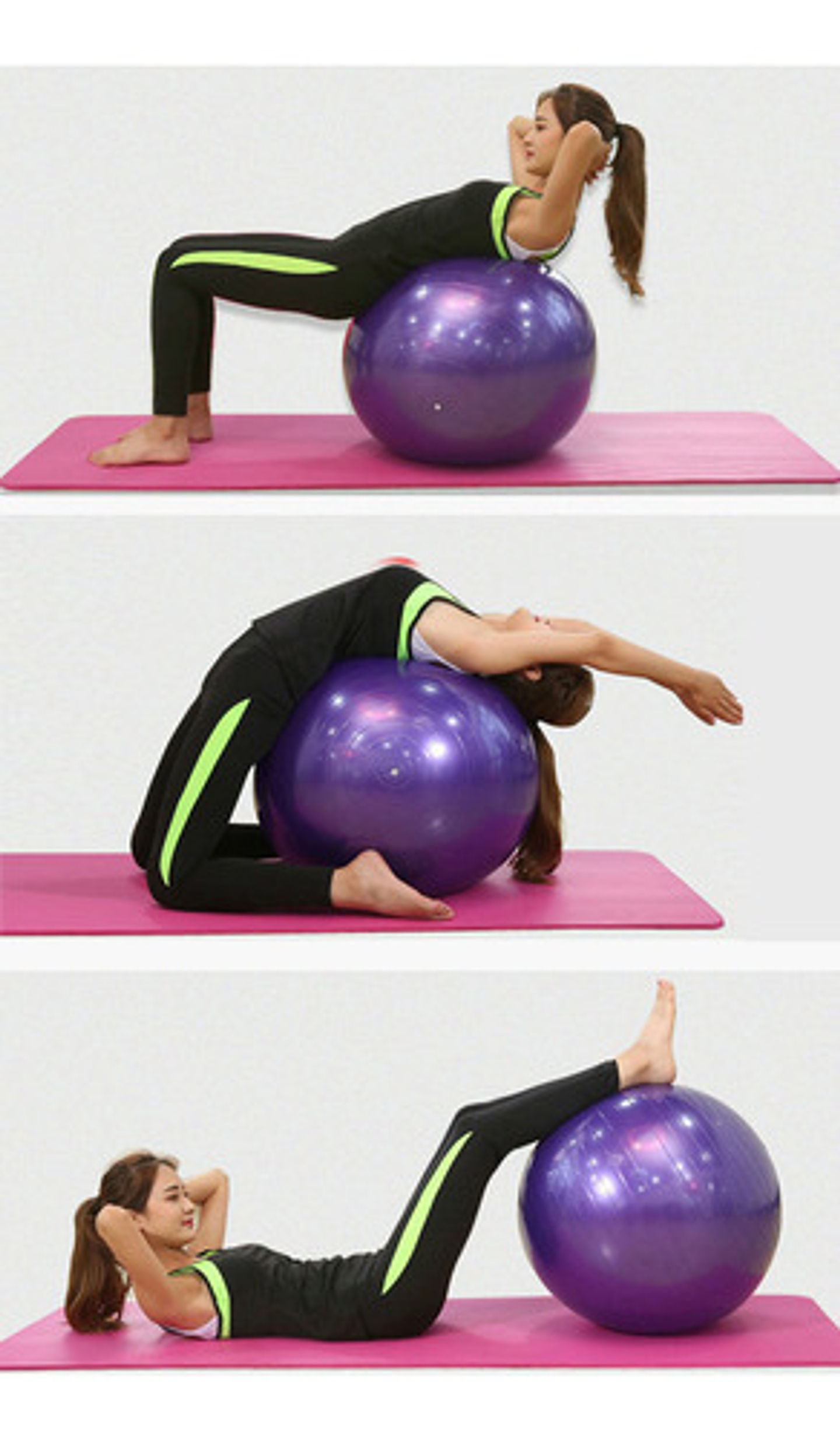 Pelota Balón Inflable Pilates 75cm Morado 1