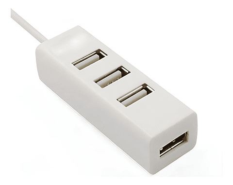Hub Usb 2.0 Multi Puertos 4 En 1 Blanco