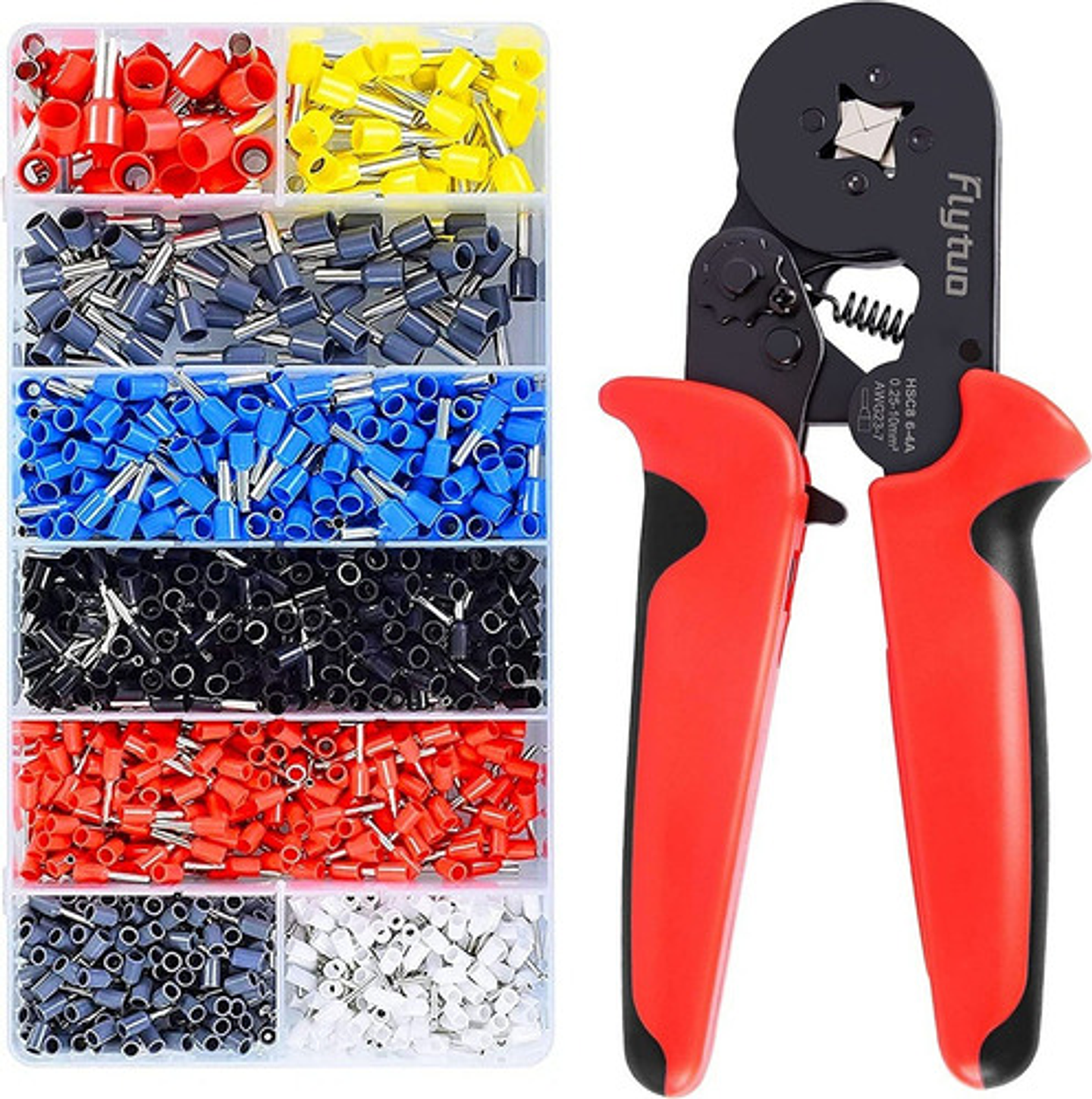 Alicate Crimpeadora Prensa Trinquete + 1200 Terminales 1