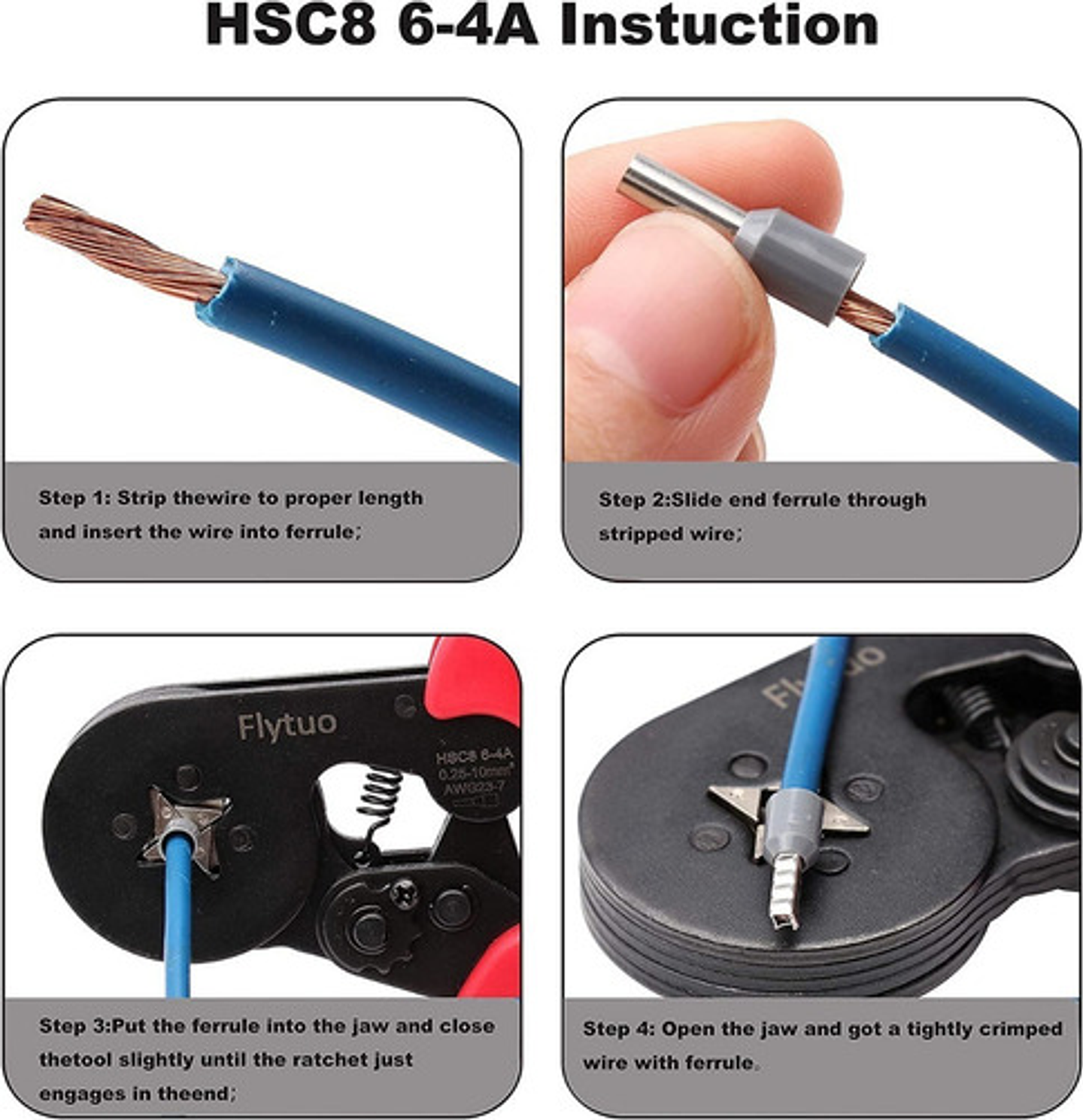 Alicate Crimpeadora Prensa Trinquete + 1200 Terminales 3
