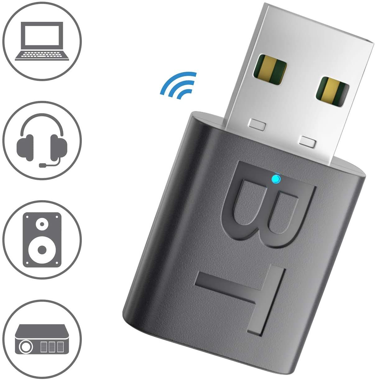 Transmisor Receptor Mini Usb Bluetooth 5.0 Pc Notebook 1
