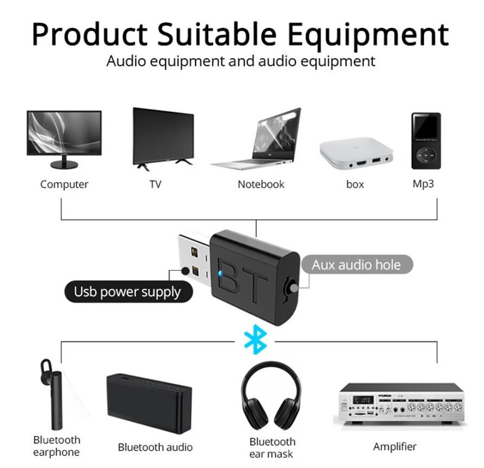 Transmisor Receptor Mini Usb Bluetooth 5.0 Pc Notebook 5