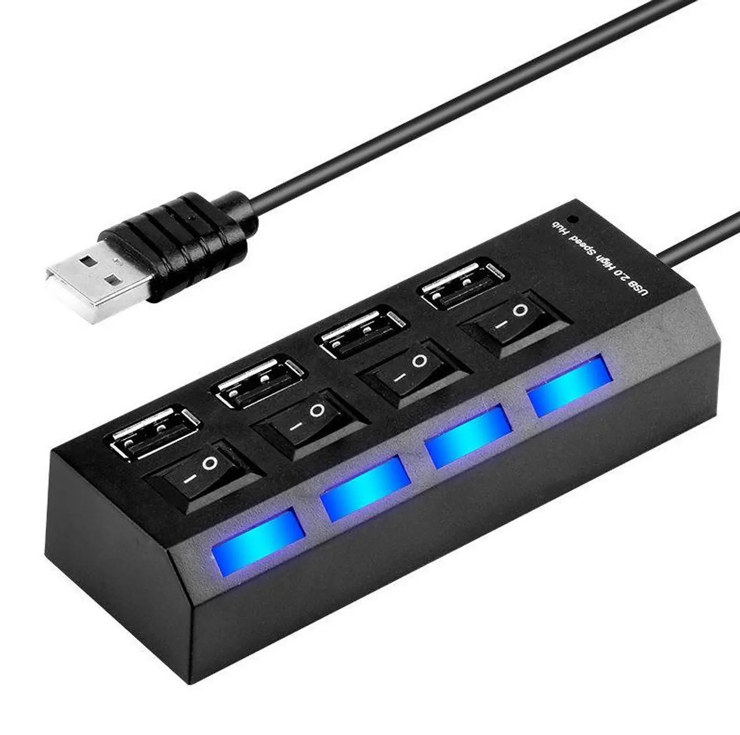 Hub 4 Puertos Multi Usb 2.0 Indicador Luz / Practico! 4