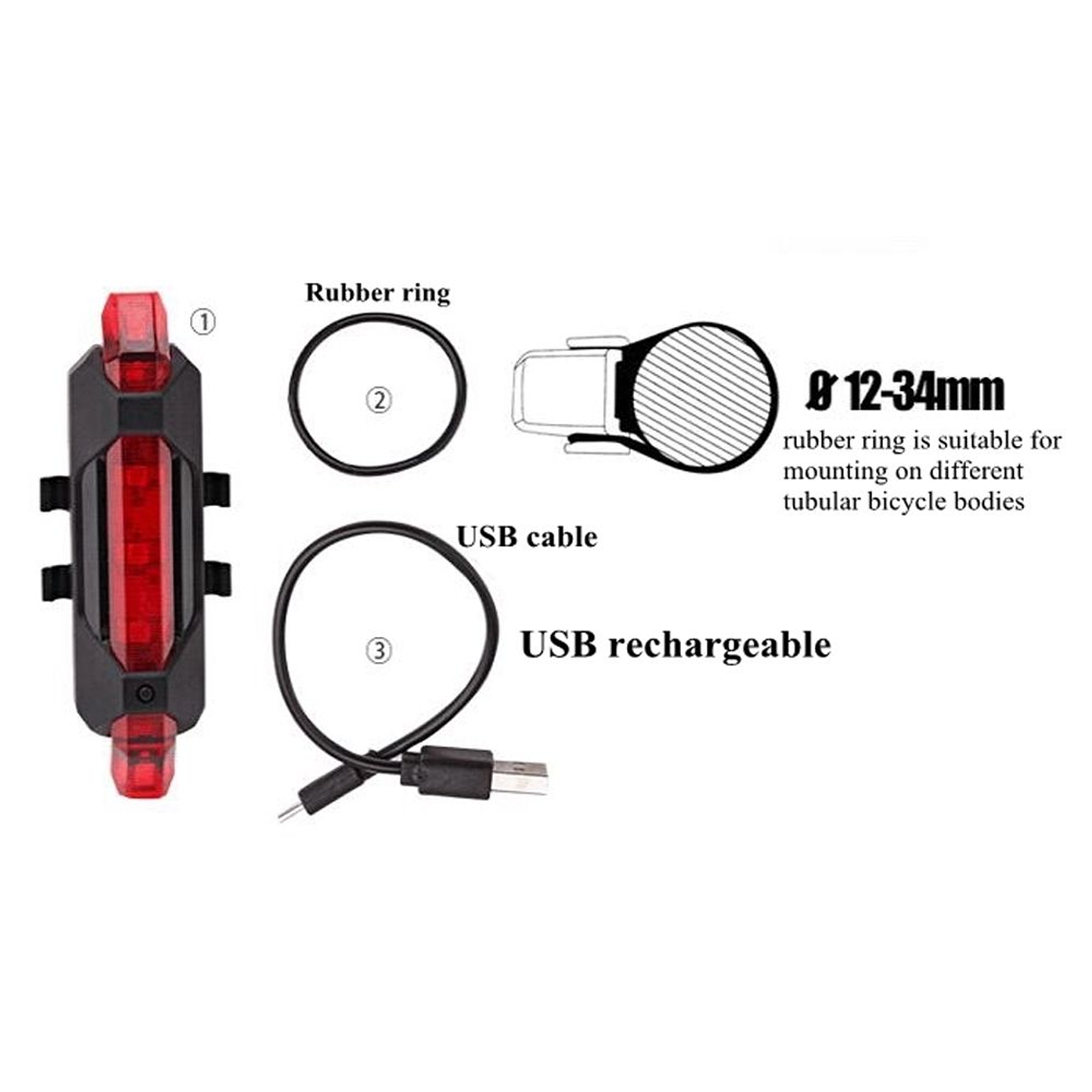 Luz Led  Usb Recargable Para Bicicleta BC 4