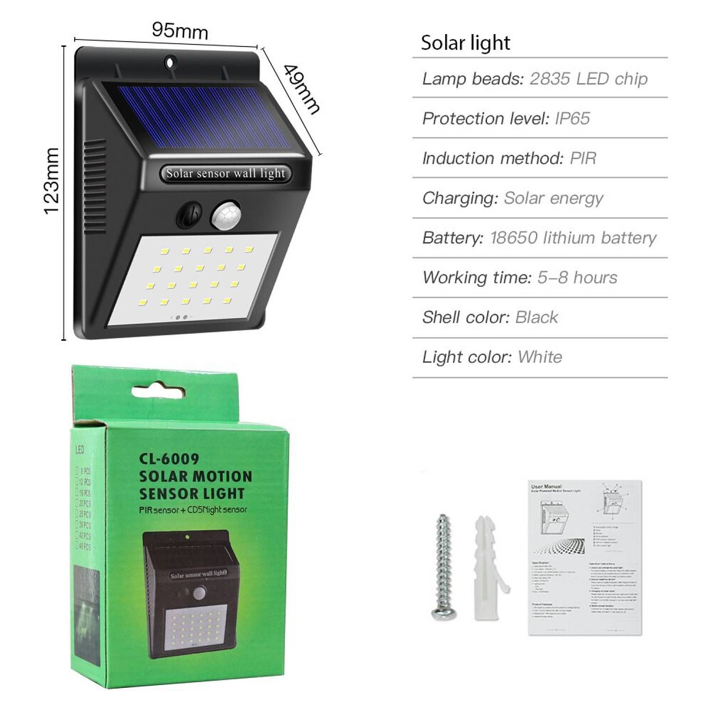 Luz Solar de jardín para exteriores  20 LED 2