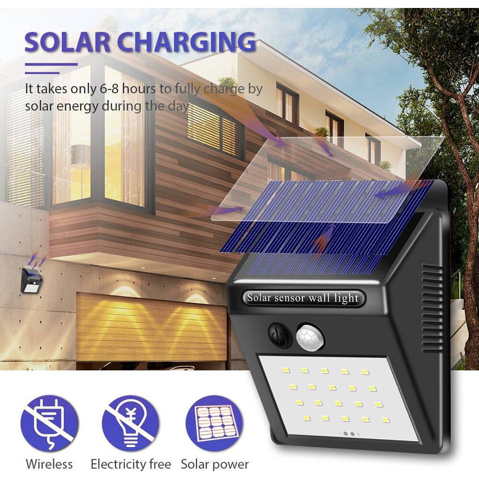 Luz Solar de jardín para exteriores  20 LED 4