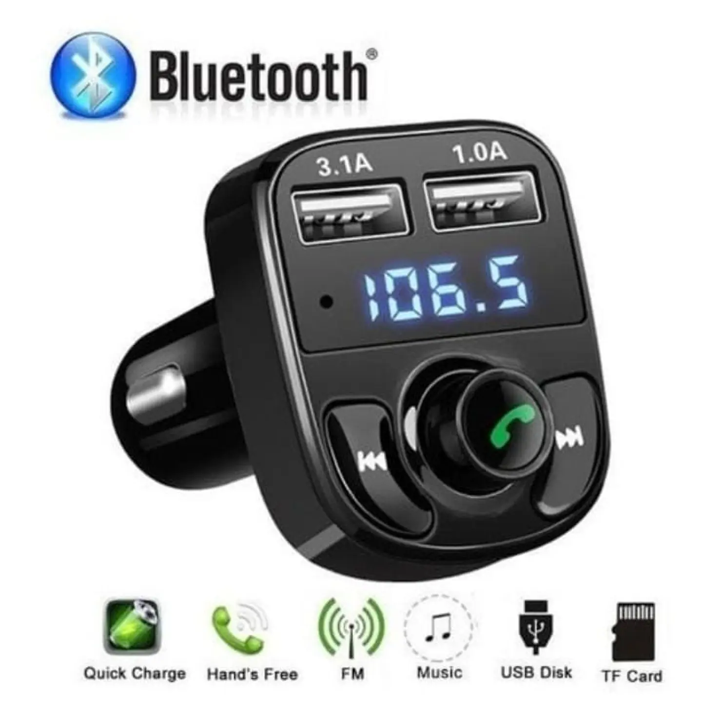 Cargador De Auto Con Bluetooth 1