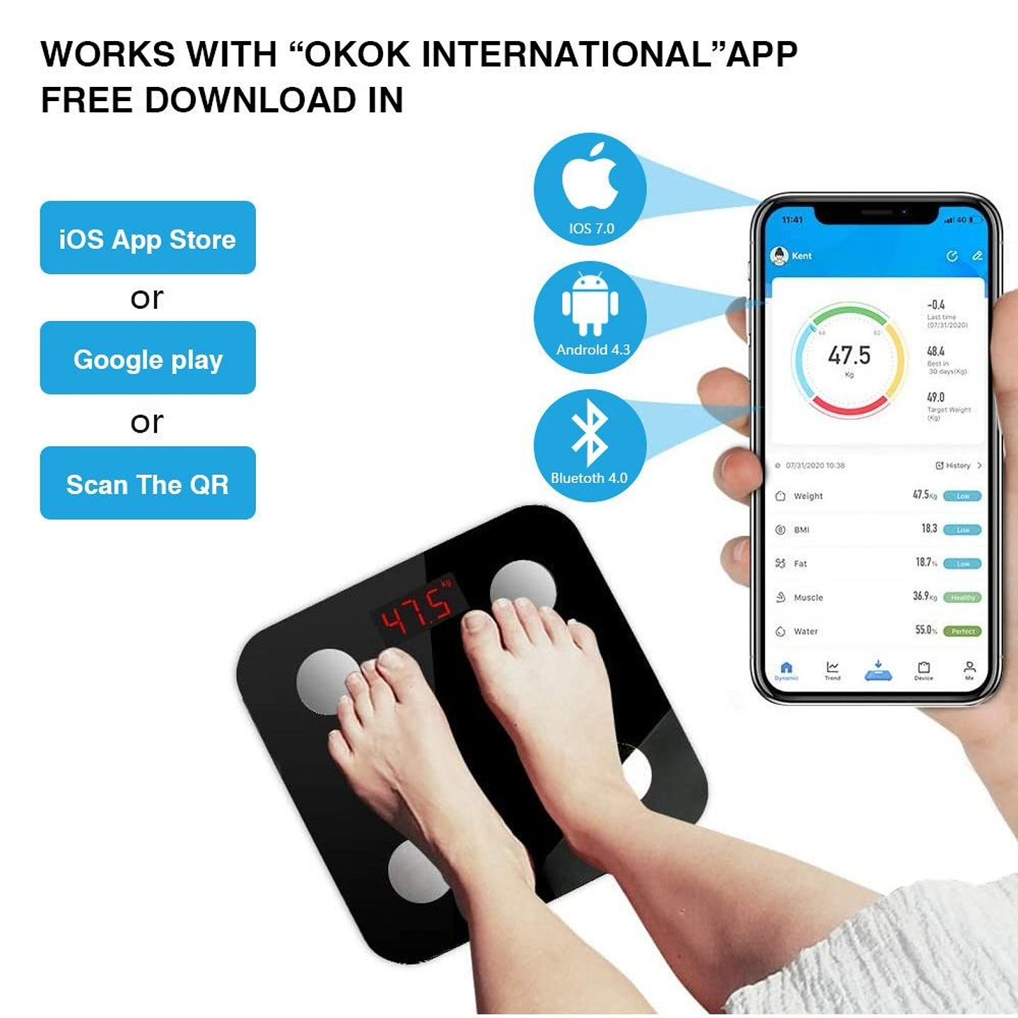 Balanza Inteligente Pesa Digital Bluetooth App Smart Imc  NG 2