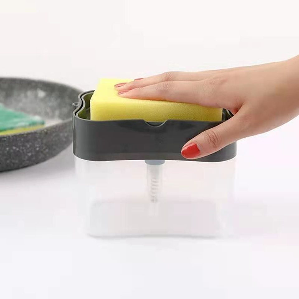 Dispensador De Lavalozas Manual Con Esponja Con Recipiente 1