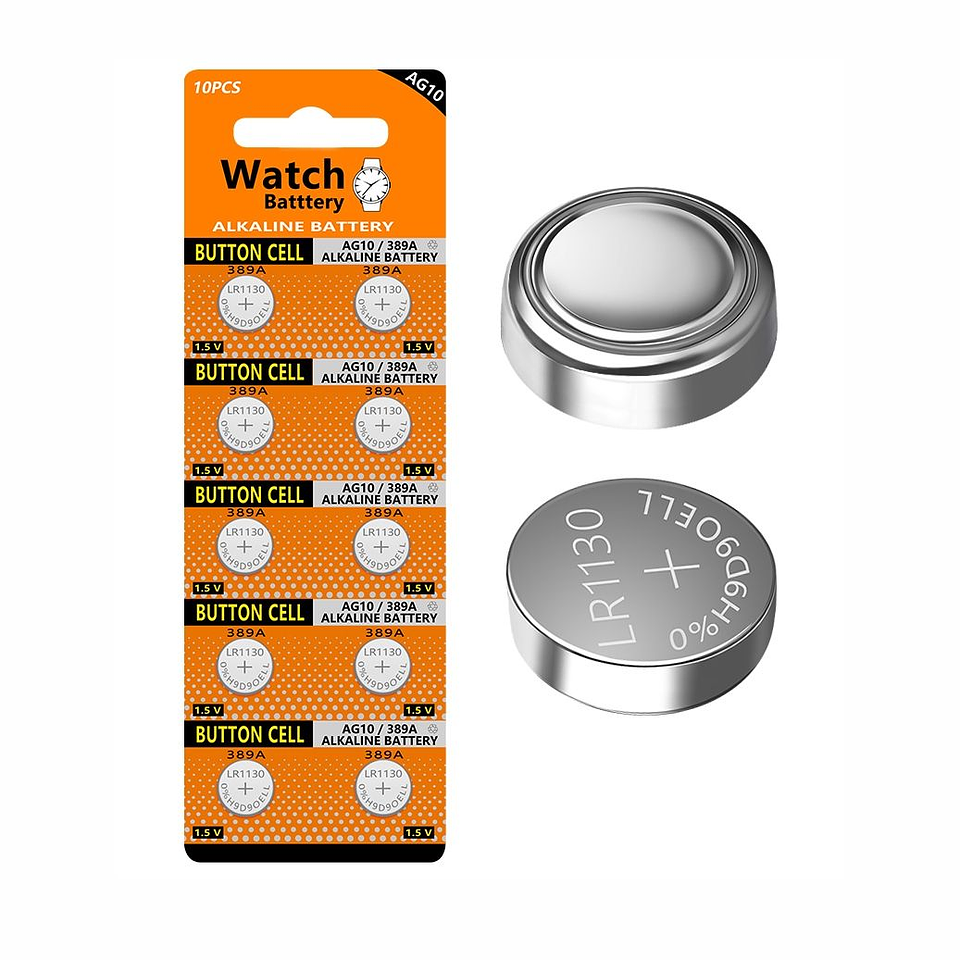 Pack 10 Pilas Bateria AG10 Lr44 Alcalina de Litio 1