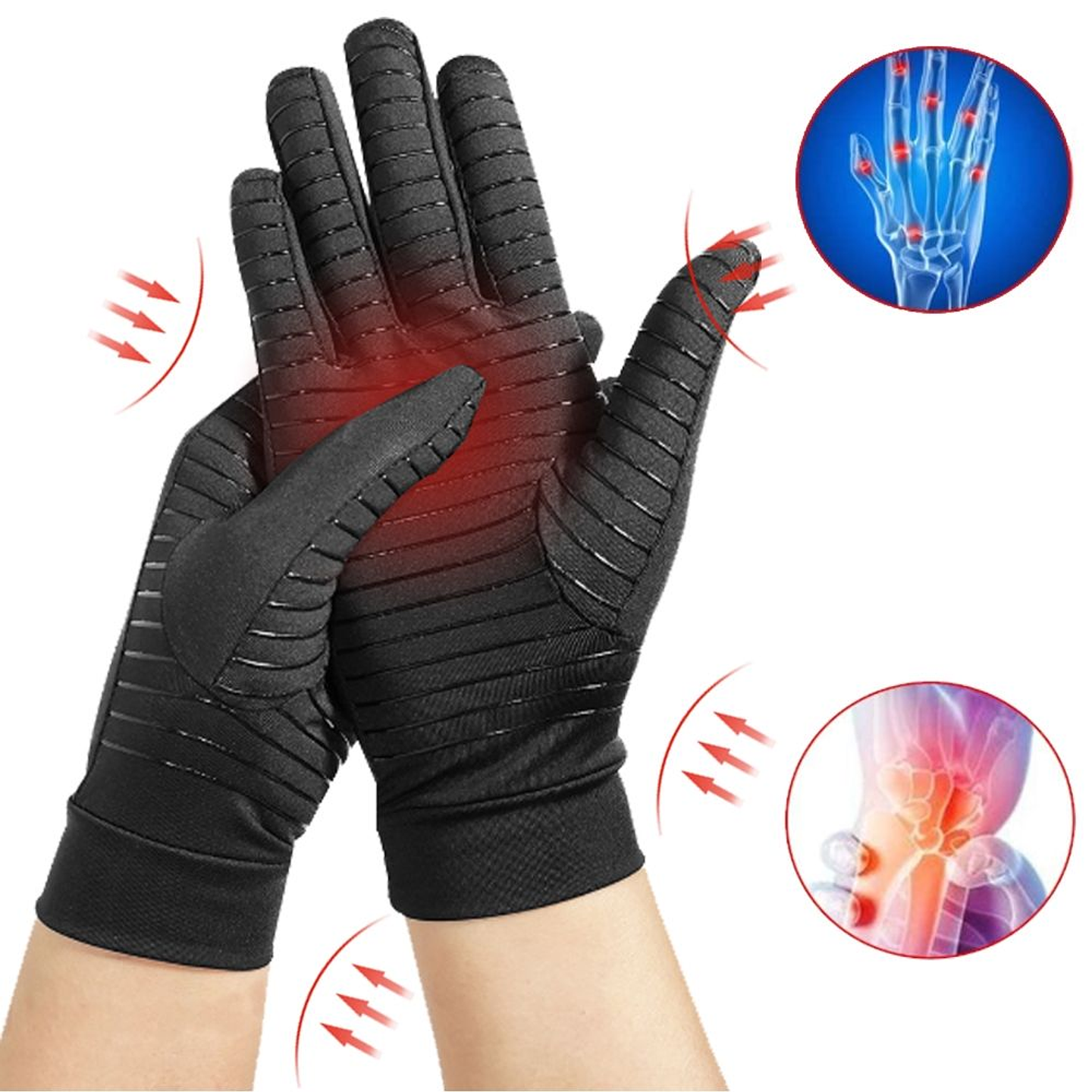 Guantes De Compresión Artritis Completos Con Dedos Táctiles S 1