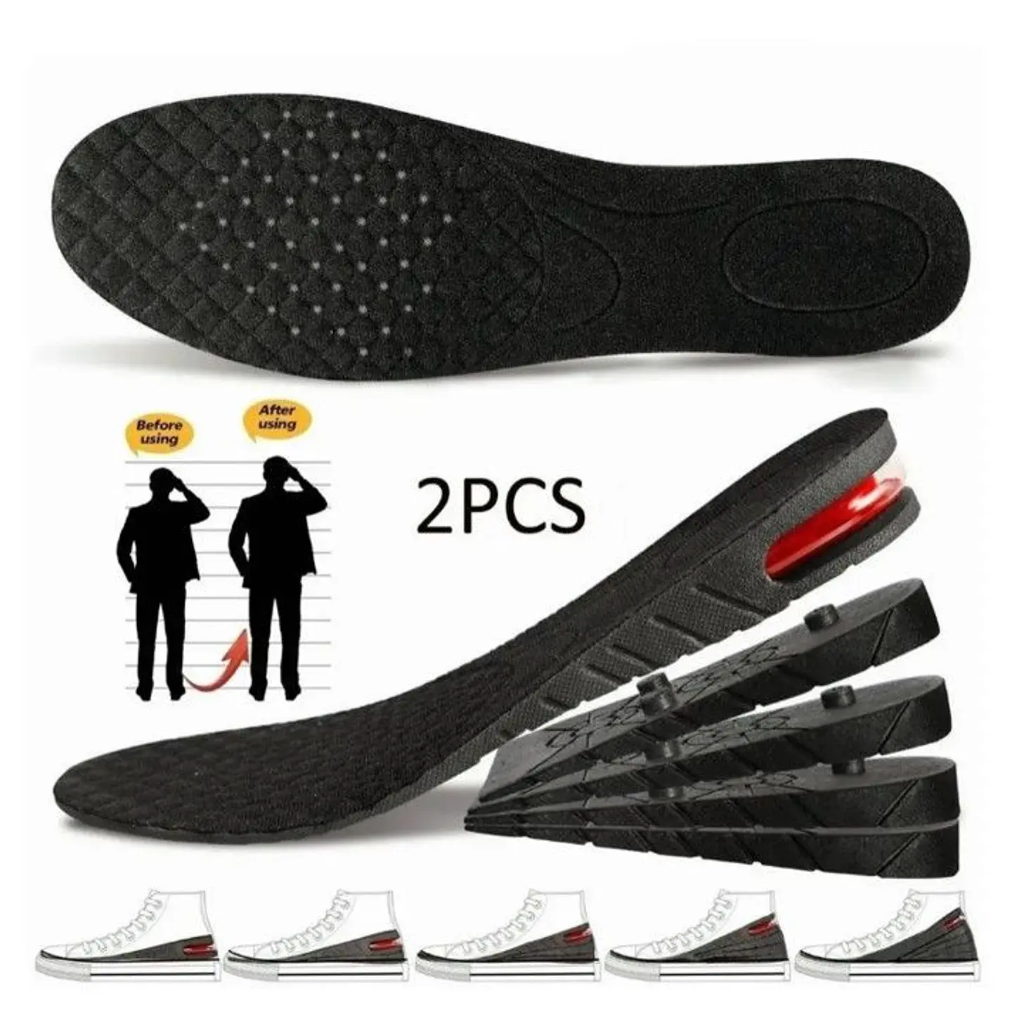 Plantillas De Altura Cojin De Aire Aumenta Estatura Unisex 2