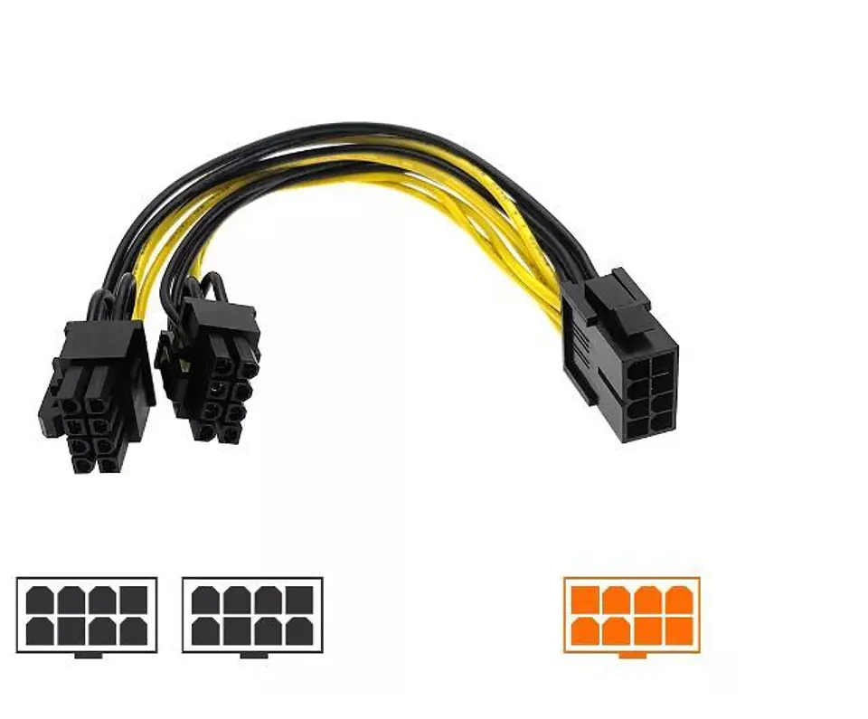Cable Spliter Pcie 8 Pin Hembra A Dos 8 Pin (6 +2) Pcie-e 3