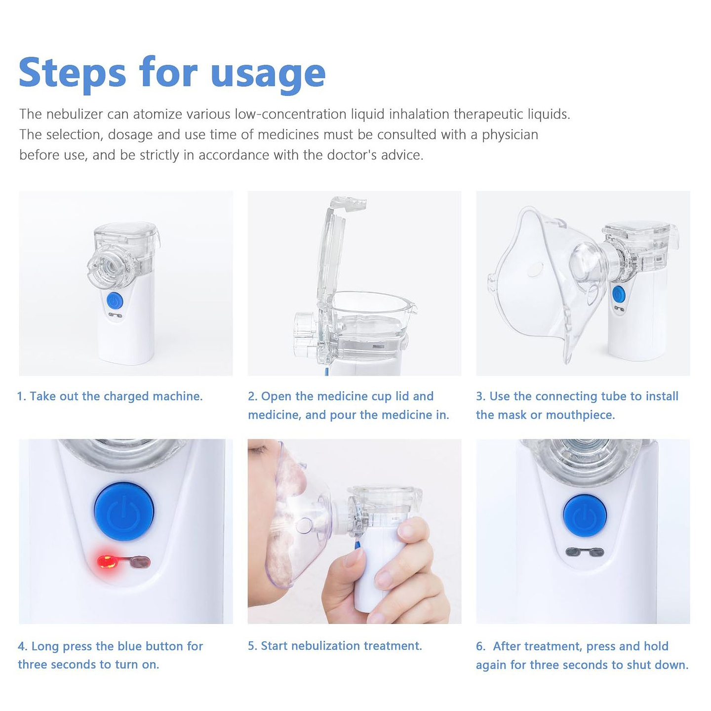 Nebulizador Portátil Terapia Niños Y Adultos Usb 2
