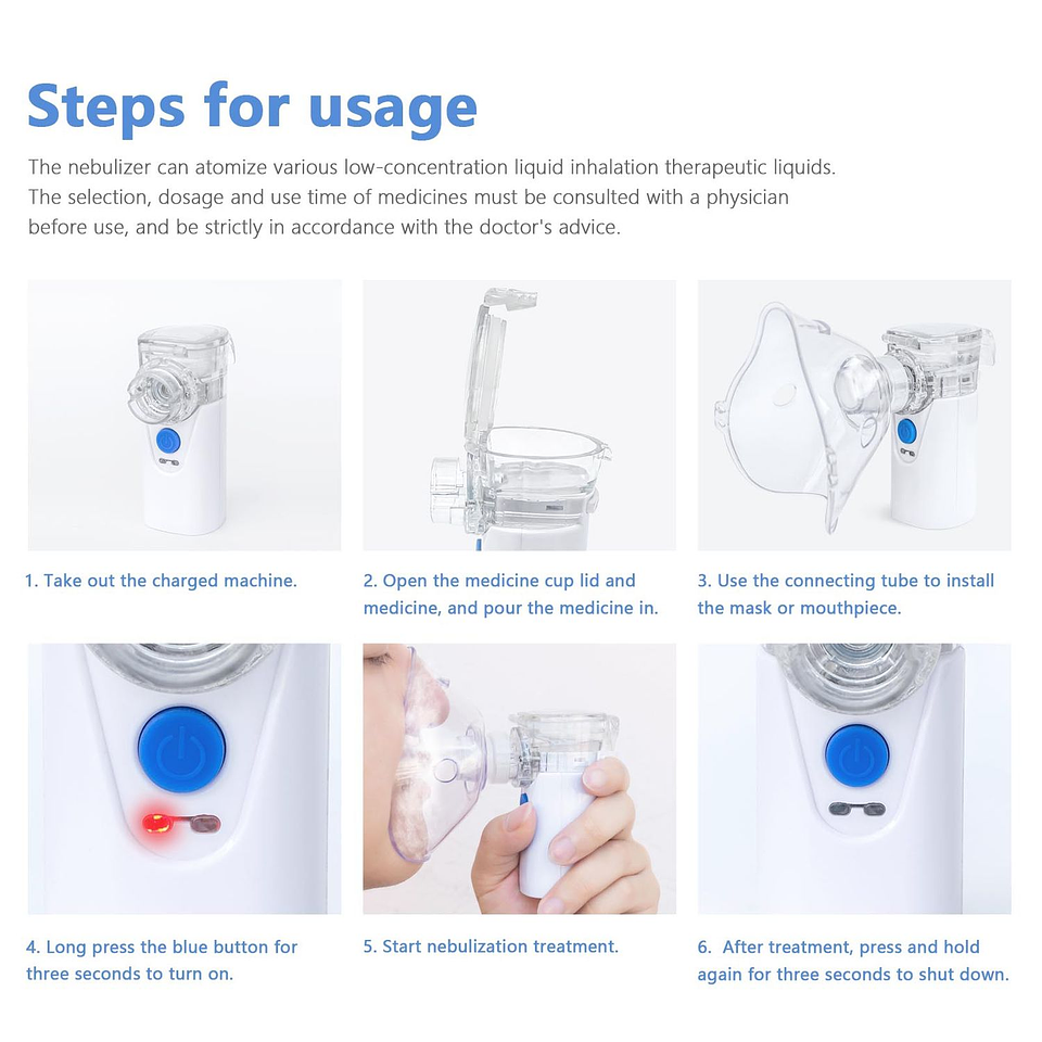 Nebulizador Portátil Terapia Niños Y Adultos Usb 2