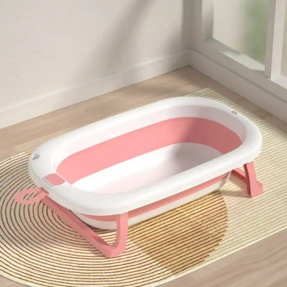 Tina Bebe Bañera Plegable Termometro Malla De Cojin Baño 2