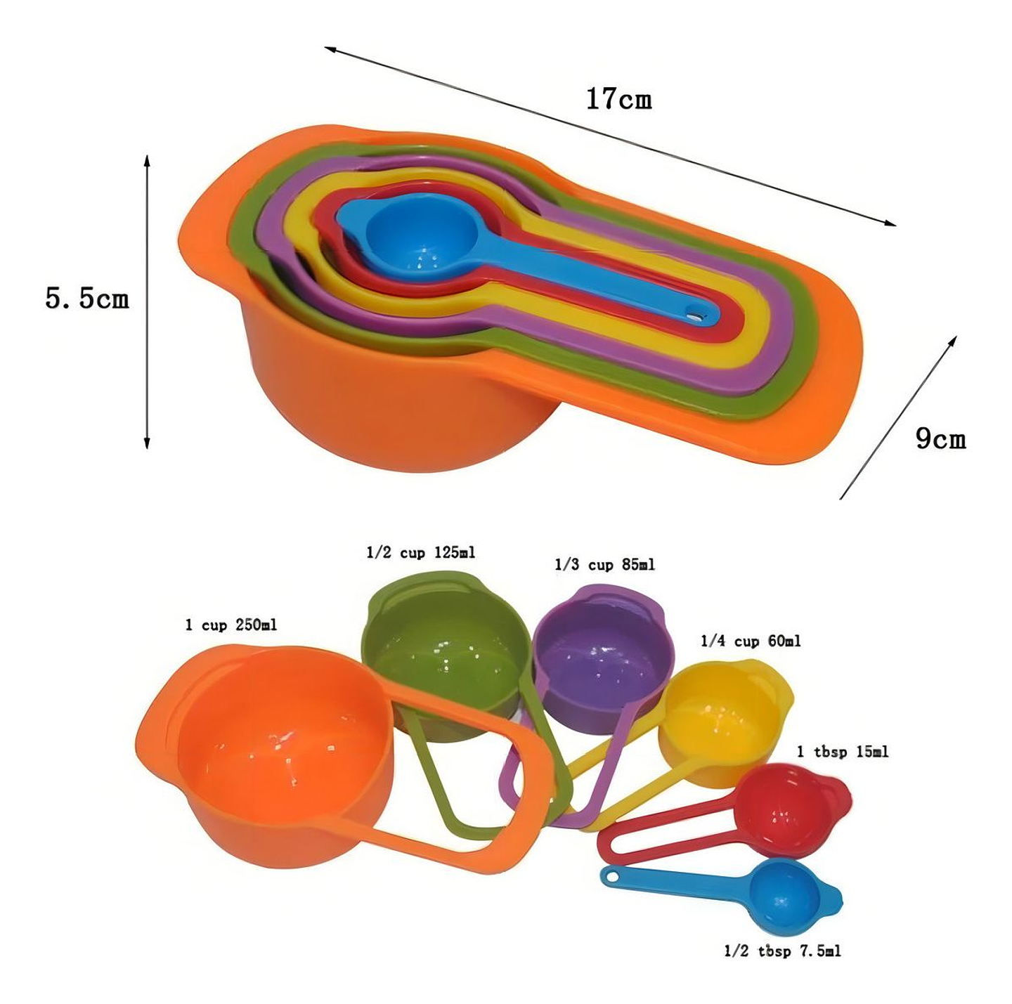 6 Cucharas Medidoras Cocina Repostería Medida Tazas 5