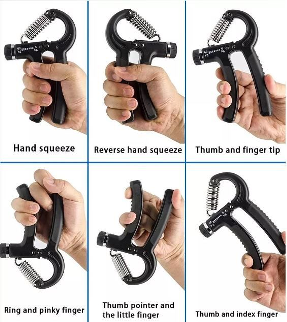 Hand Grip Ejercitador De Manos Ajustable 5 - 60 Kg           Negro 1
