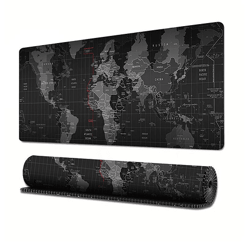 Mouse Pad Gamer Xxl Antideslizante Mapamundi 3mm 90x40cm