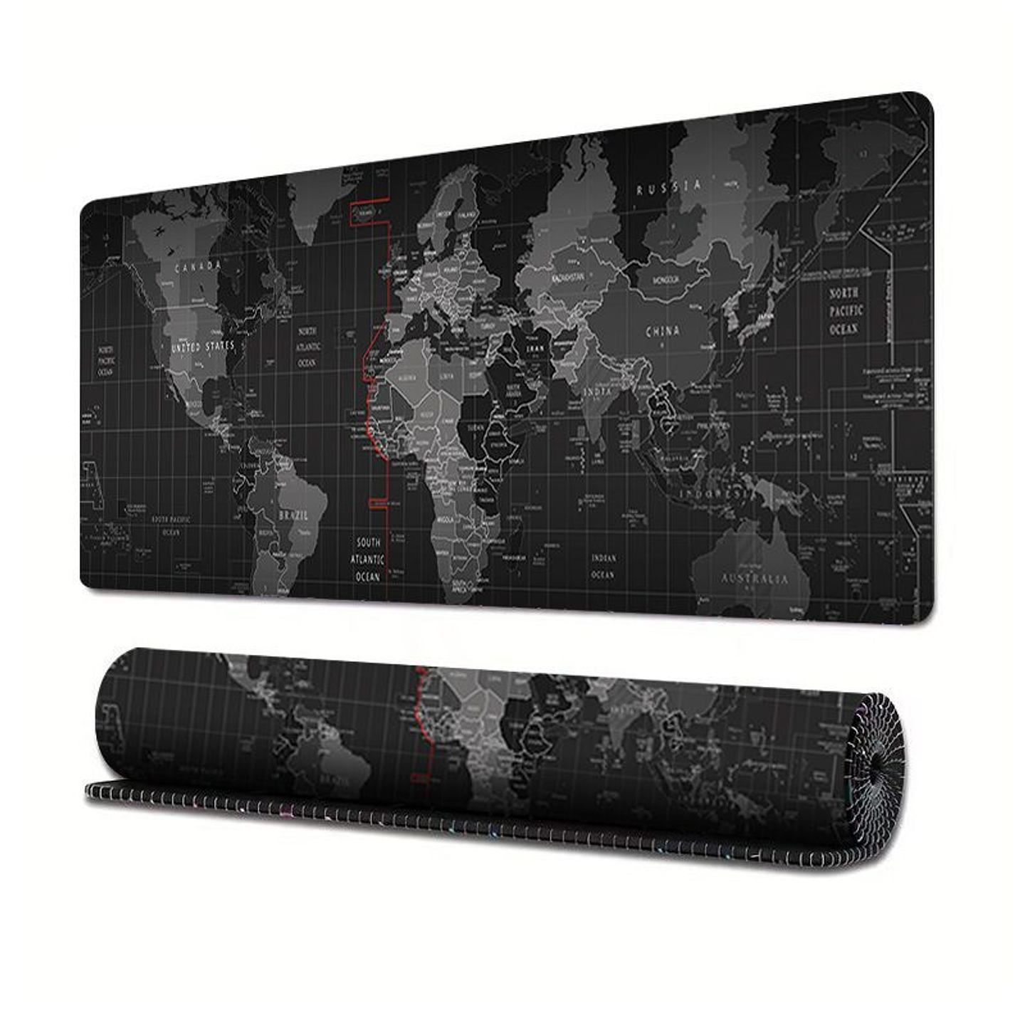 Mouse Pad Gamer Xxl Antideslizante Mapamundi 3mm 90x40cm 1