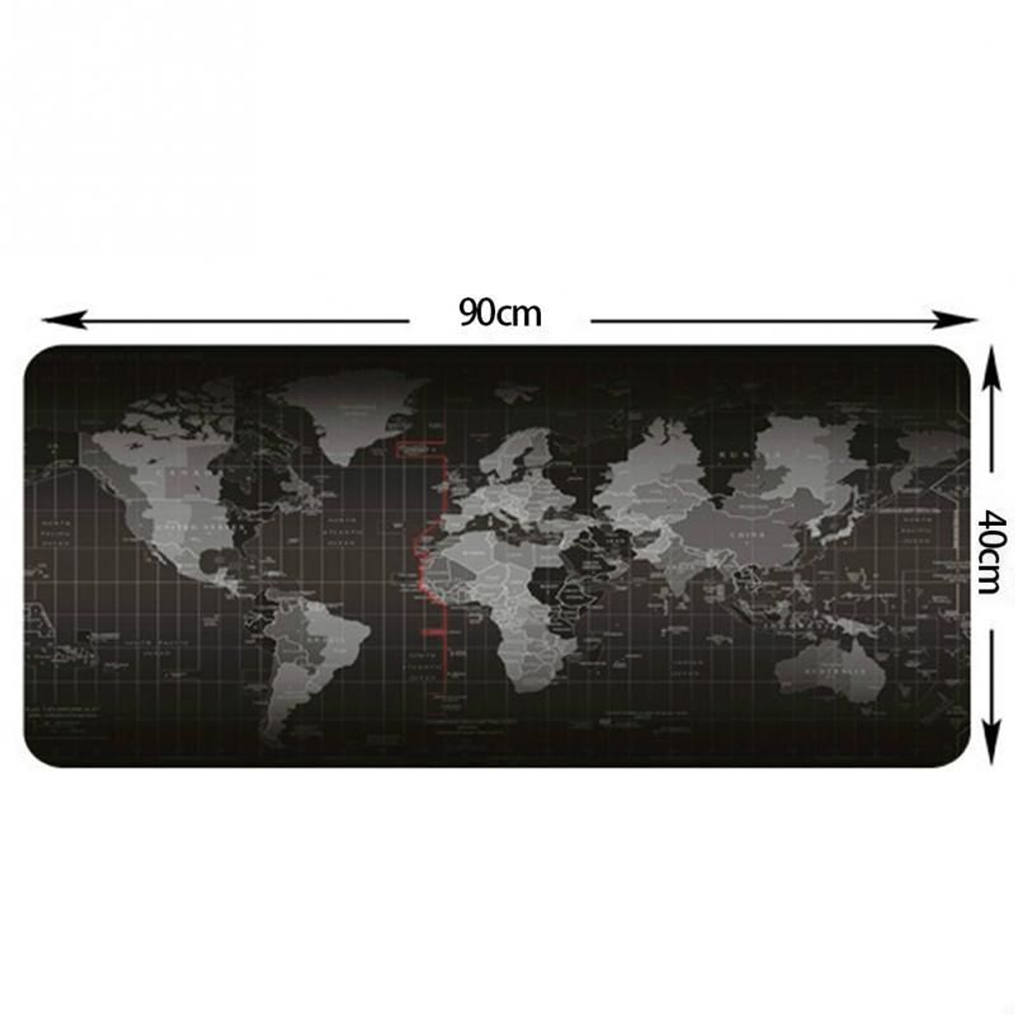Mouse Pad Gamer Xxl Antideslizante Mapamundi 3mm 90x40cm 3