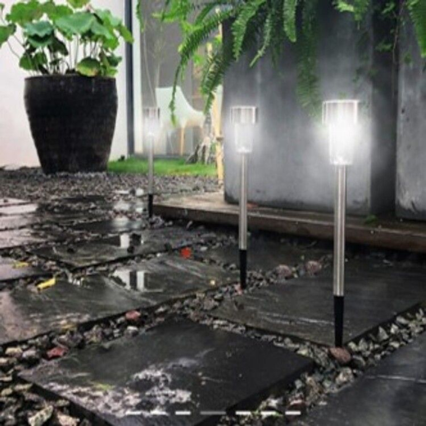 Kit 10 Focos Tipo Estacas Solares Exterior Jardin Quincho Pa 4