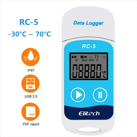 Data Logger Usb Rc-5 Registrador De Temperatura