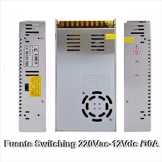 Fuente Switching 220V / 12v DC / 30S, Ventilador Integrado